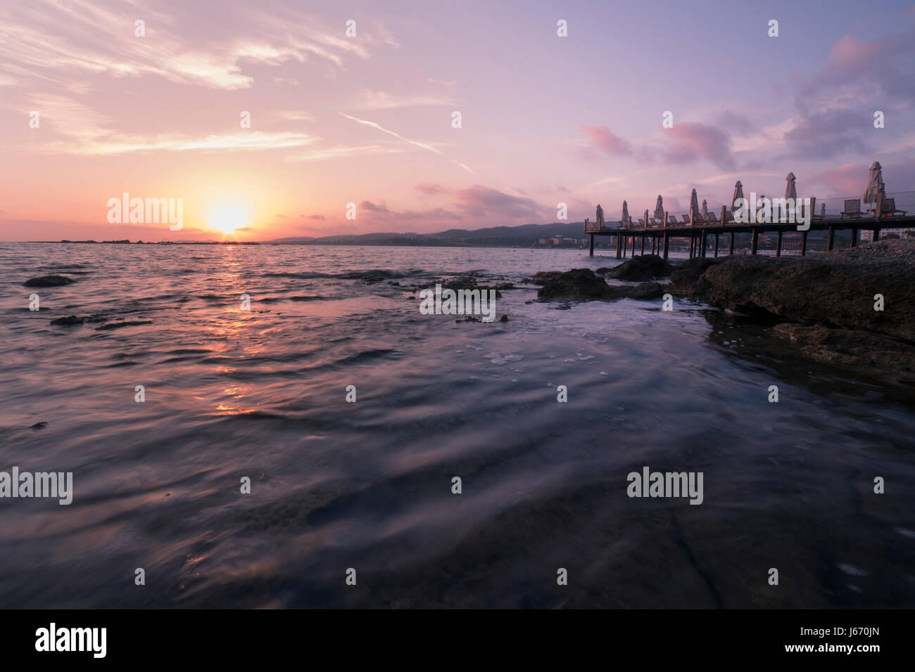 Beautiful sunset over the sea Stock Photo - Alamy