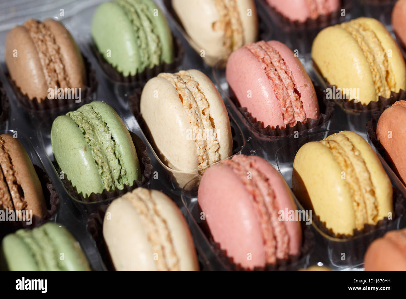 A box of biscuits Macarons Stock Photo Alamy