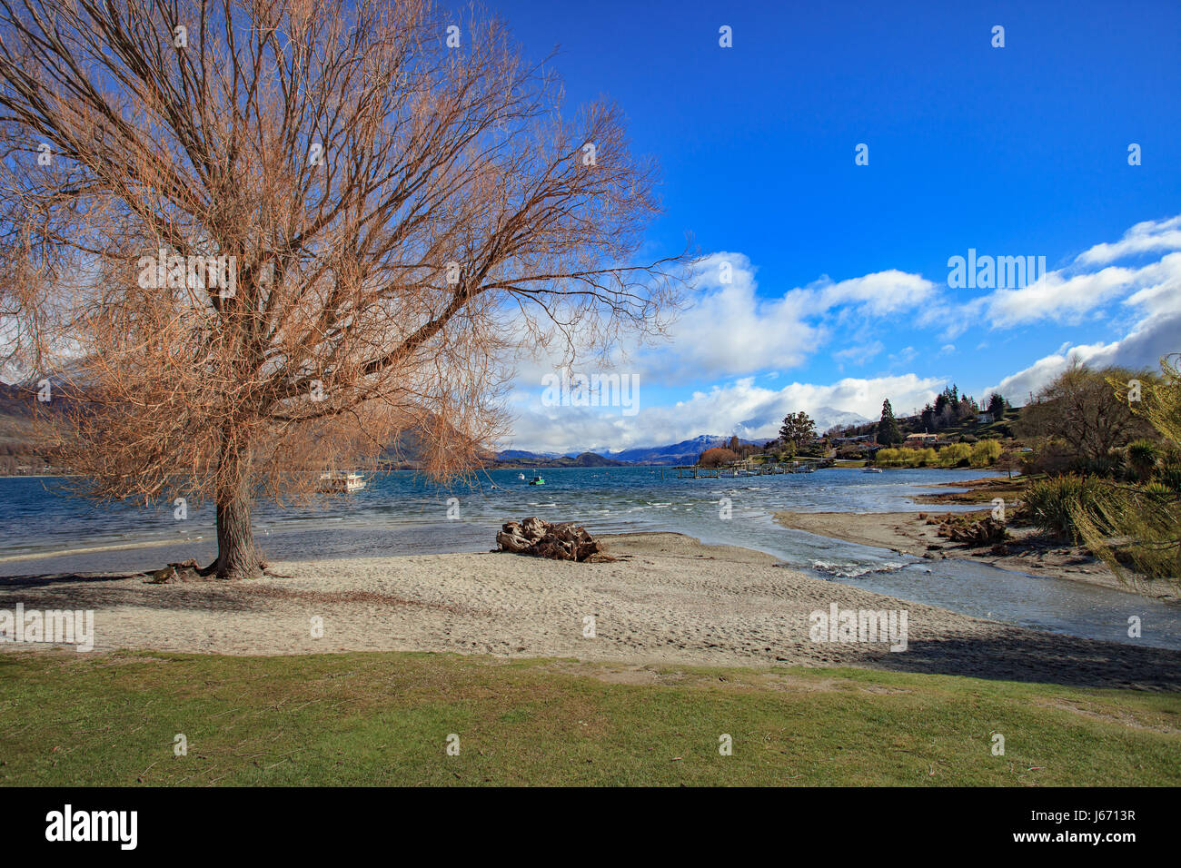 beautiful scenic of lake wanaka in south island new zealand important ...