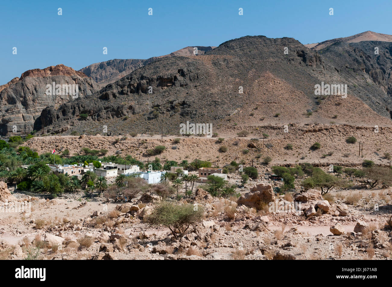 Wadi Al Arbeieen, Oman. Stock Photo