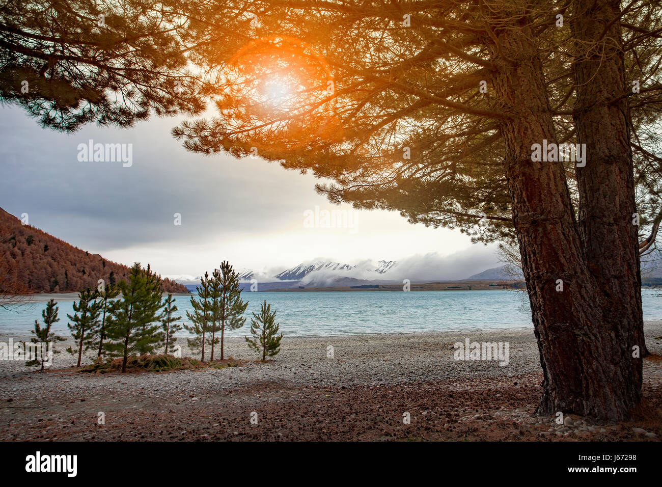 beautiful scenic of lake tekapo south island new zealand Stock Photo ...