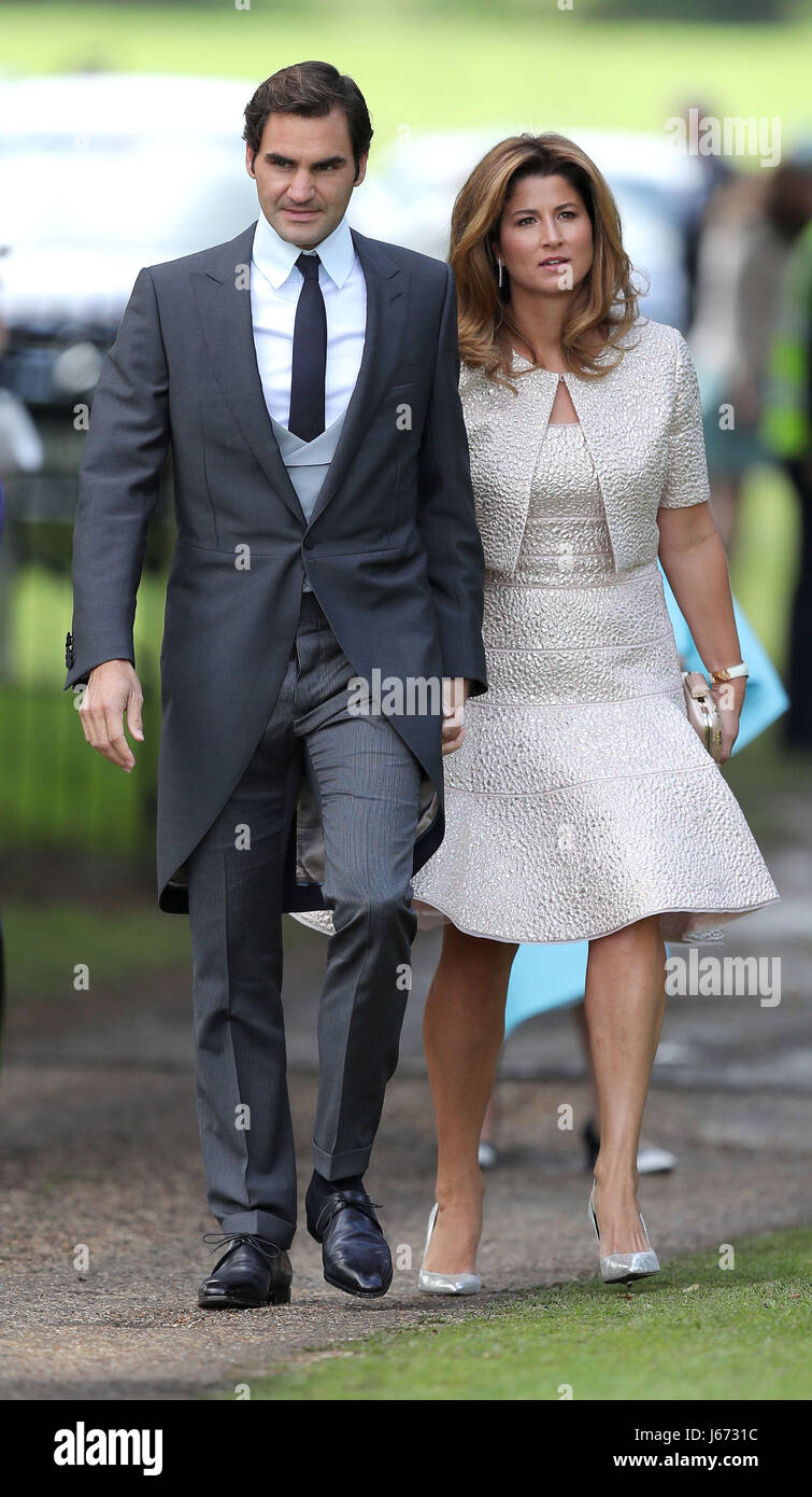 Roger Federer and his wife Mirka arrive ahead of the wedding of the Duchess of Cambridge s sister Pippa Middleton to her millionaire groom James Matthews dubbed the society wedding of the year
