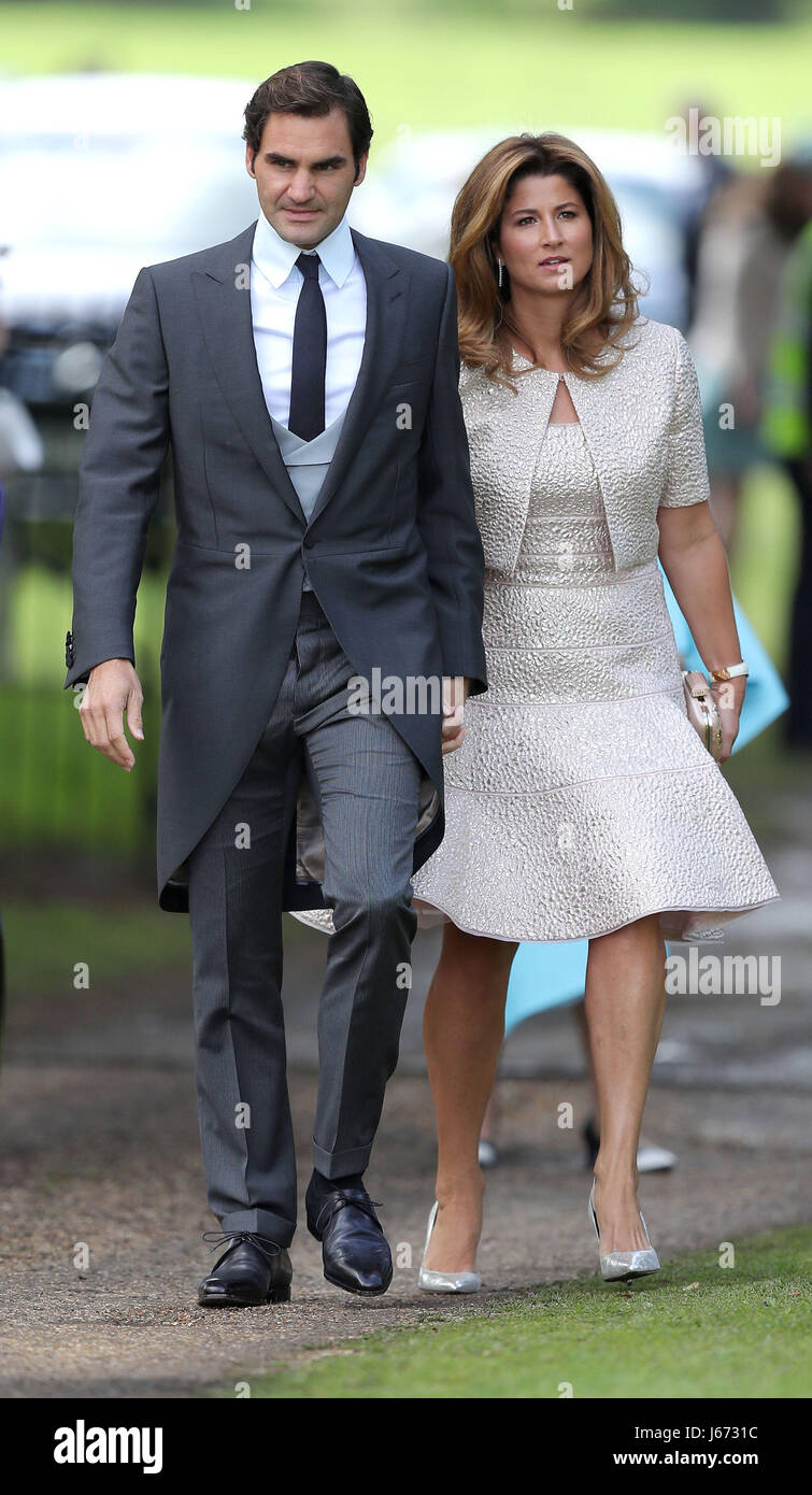 Roger Federer and his wife Mirka arrive ahead of the wedding of the Duchess  of Cambridge's sister Pippa Middleton to her millionaire groom James  Matthews, dubbed the society wedding of the year