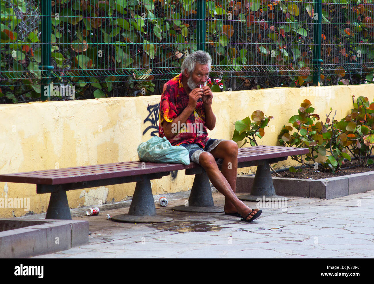 beggar man passing