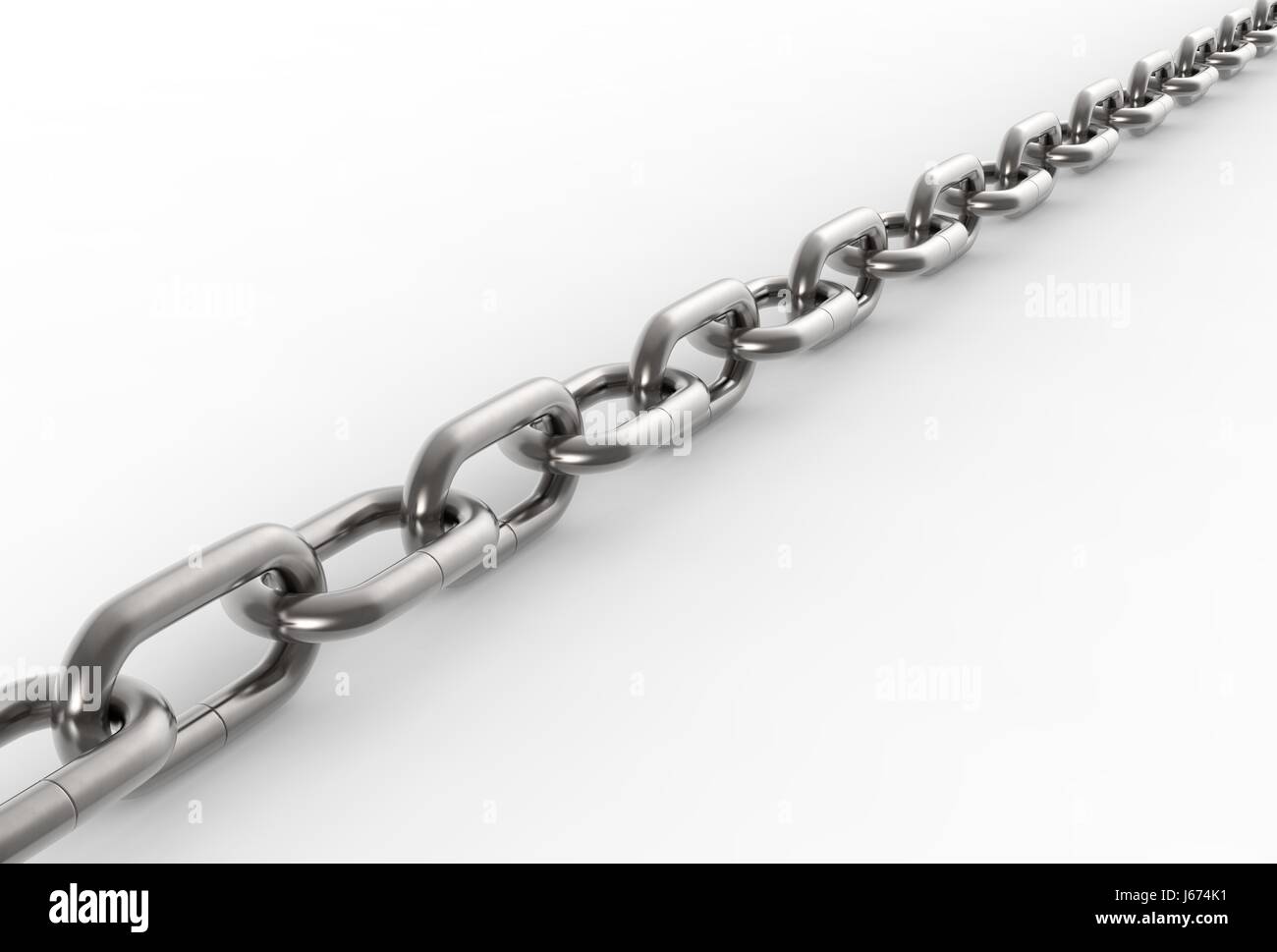 Iron chain isolated on white background. 3D illustrating Stock Photo