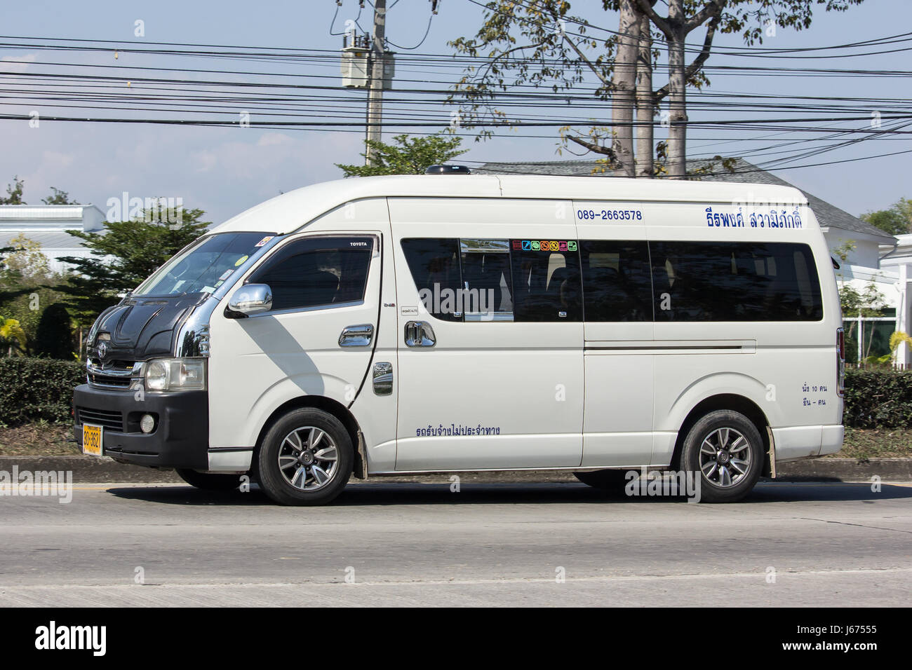 CHIANG MAI, THAILAND -JANUARY 22 2017: Private Toyota commuter van ...