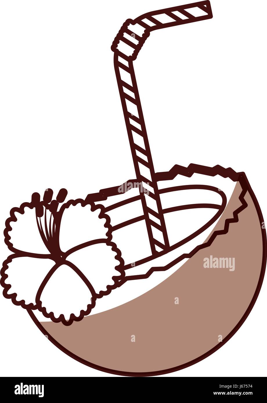 Coconut cocktail icon image Stock Vector Images - Alamy