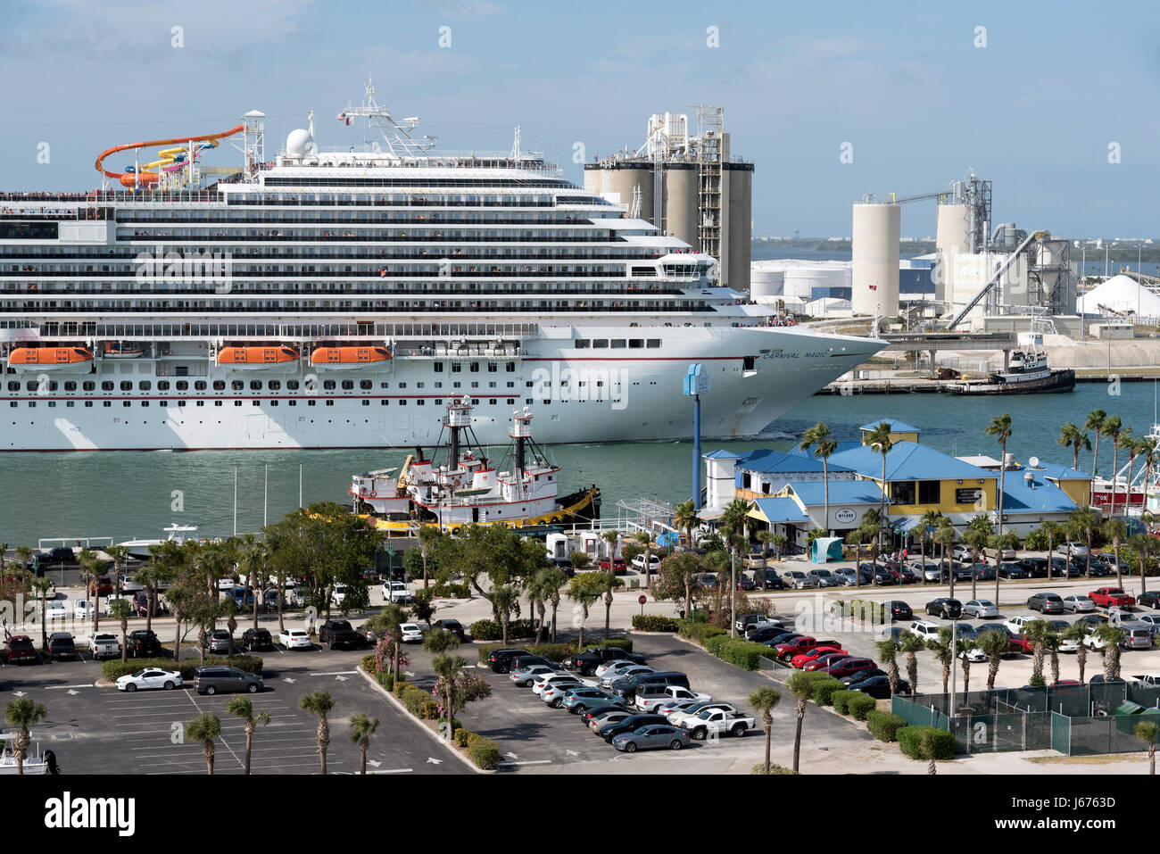 Cruise ship Carnival Magic departing Port Canaveral Florida USA Stock
