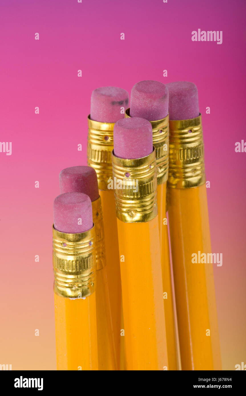 coloured progression pencil pen style eraser school educational institution Stock Photo Alamy