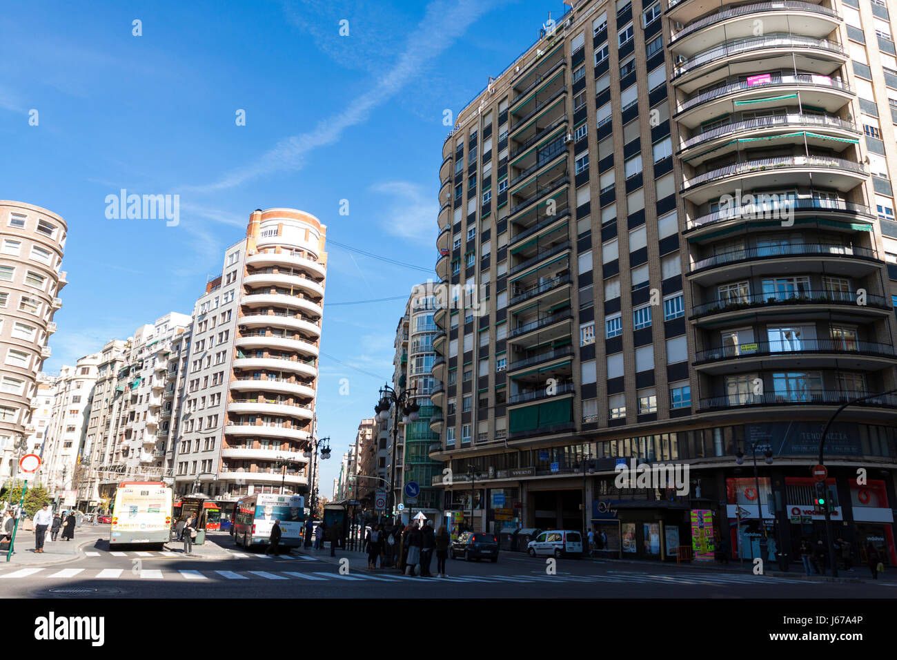 City sunday life. Valencia, Spain Stock Photo