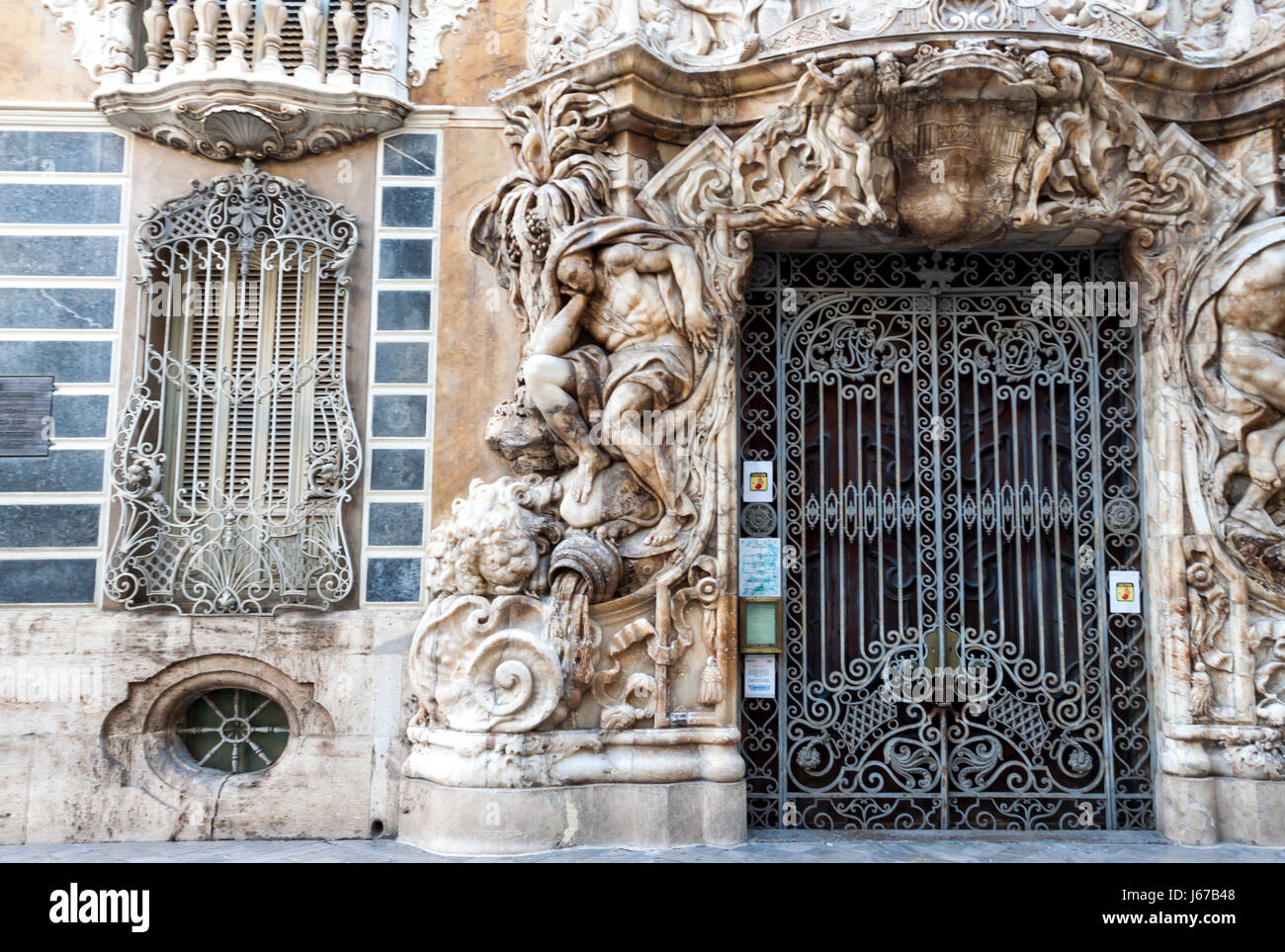 Amazing facade of Marquis of the Water Museum. Valencia, Spain Stock Photo