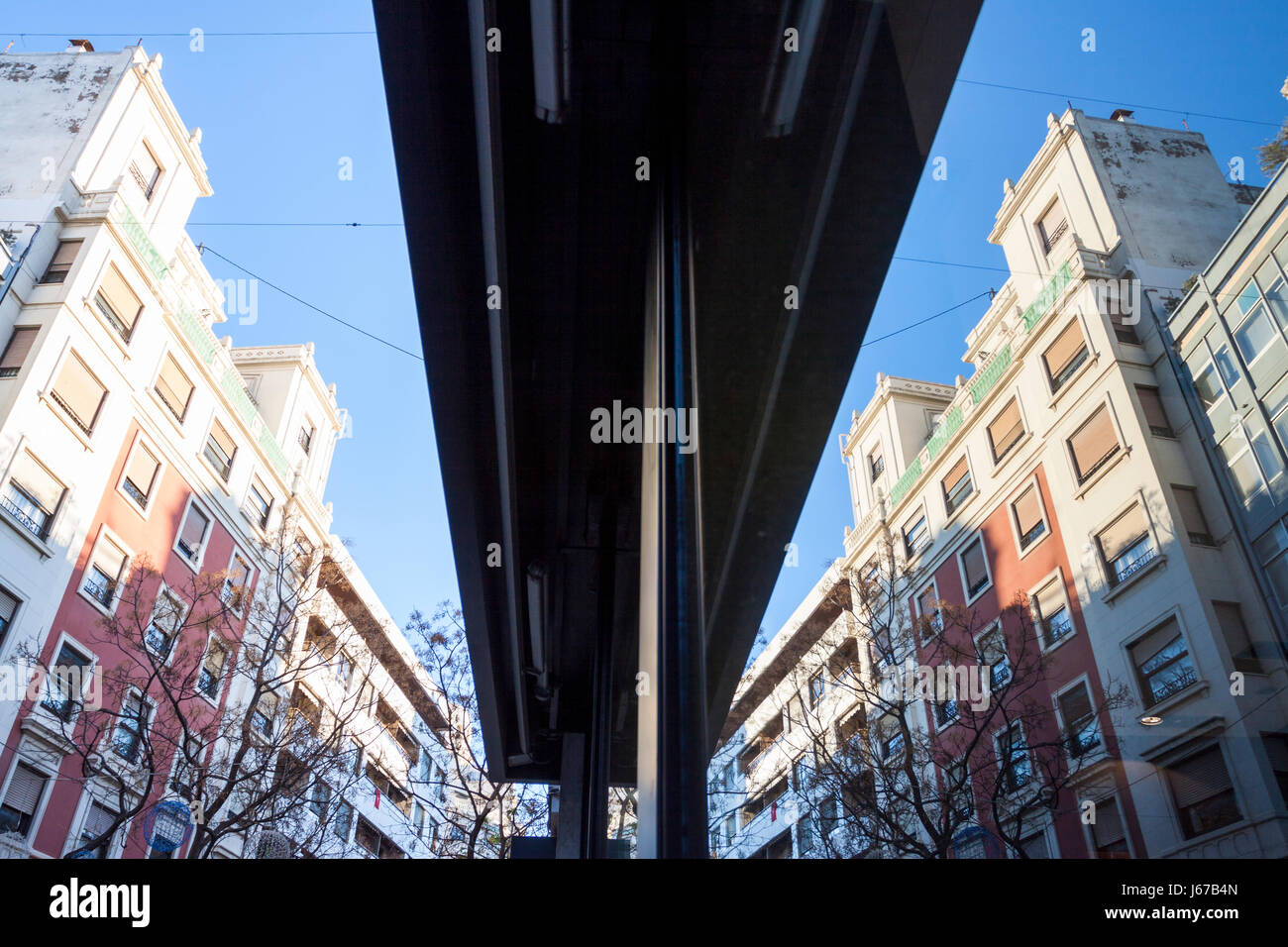 Buildings reflected. Valencia, Spain Stock Photo