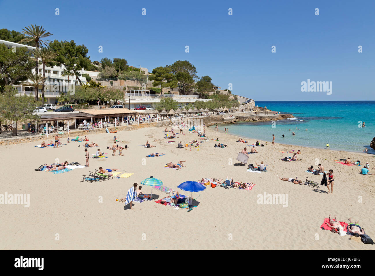 beach in Cala de Sant Vicenc, Majorca, Spain Stock Photo