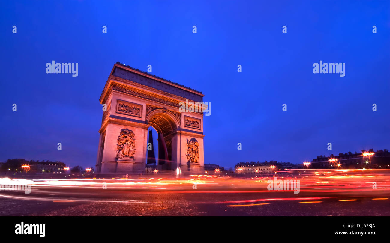 monument arc europe paris france style of construction architecture Stock Photo
