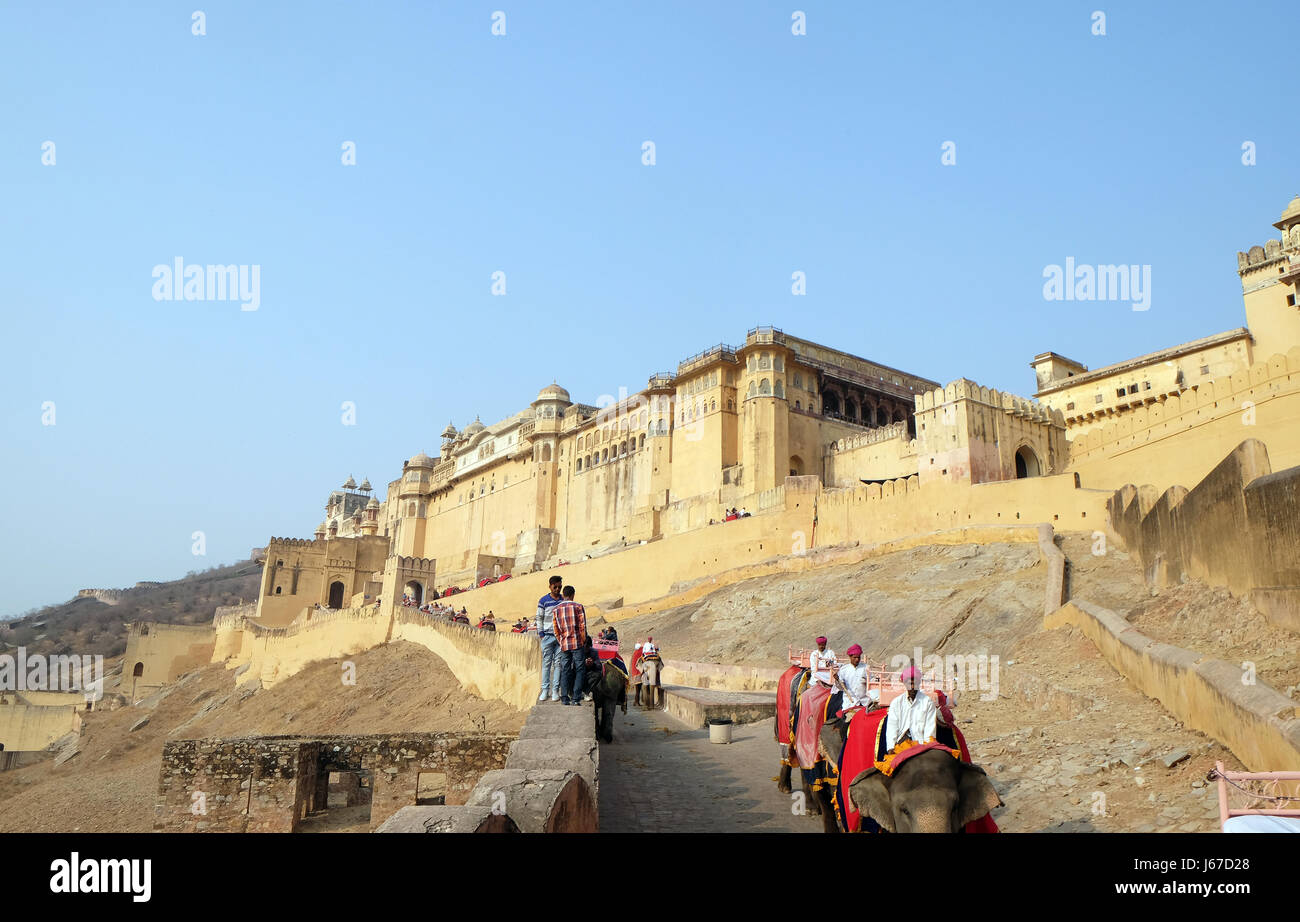 Amber Fort in Jaipur, Rajasthan, India, on February, 16, 2016. Stock Photo