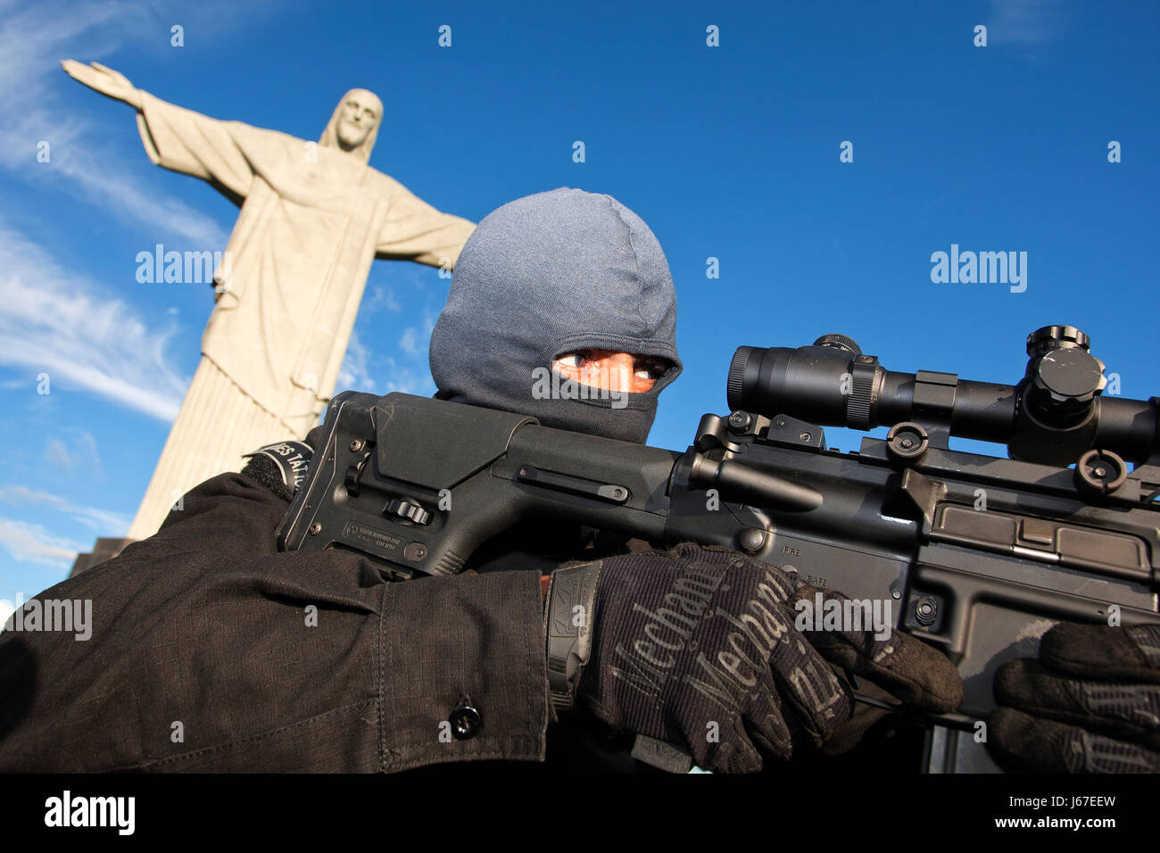 The Rio de Janeiro Special Police BOPE make a tactic training in the