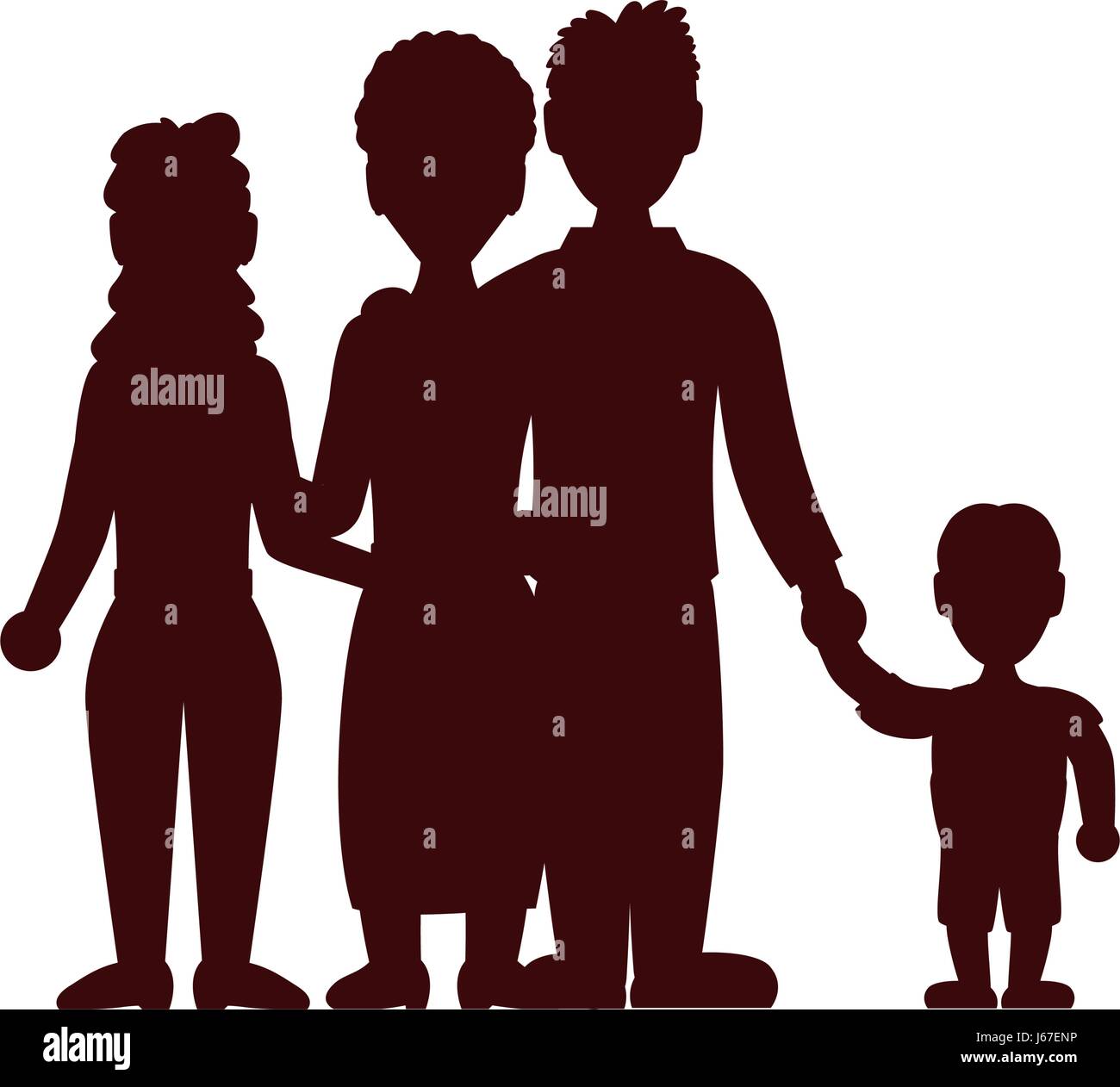 Beautiful family silhouette Stock Vector