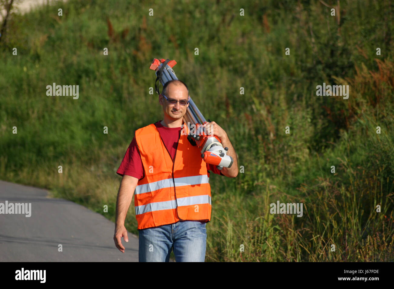 civil engineering level work job labor engineering measured sured measure Stock Photo