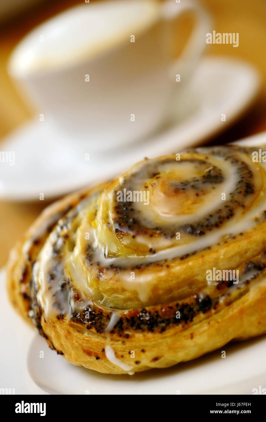 sweetly poppy snail dessert coffee sweets nibble studio photography brown Stock Photo