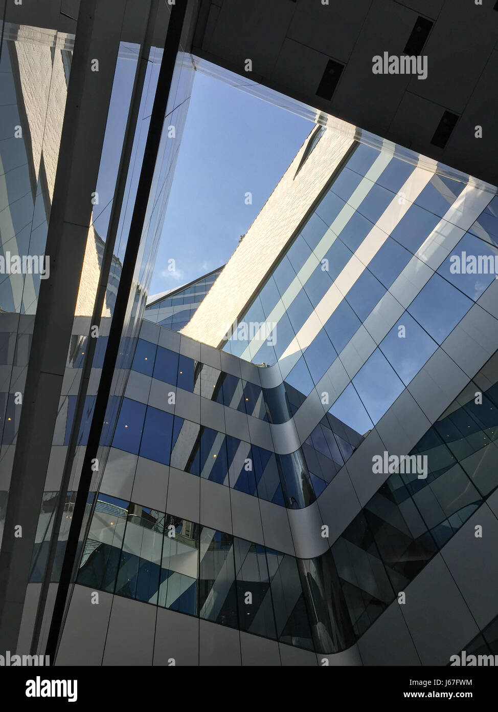 Low Angel View of Corporate Building in Bangkok Stock Photo