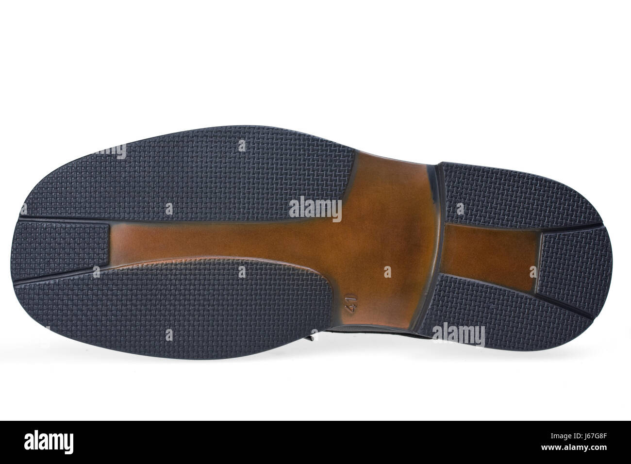 black swarthy jetblack deep black sole apart extra insulated shoe profile Stock Photo