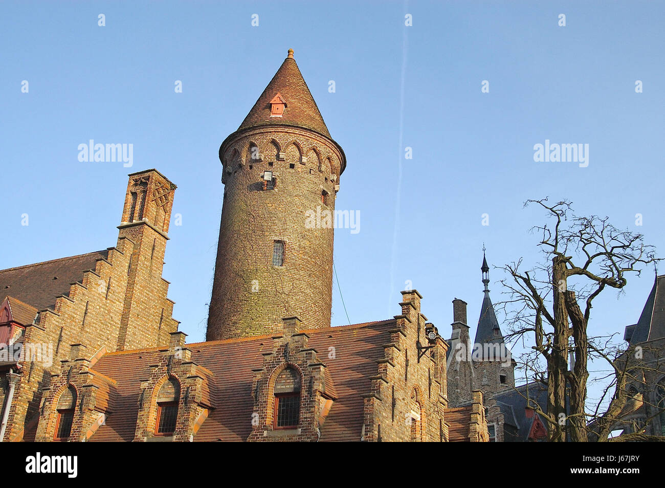 museum palace bruges buildings sights old town goal passage gate archgway Stock Photo