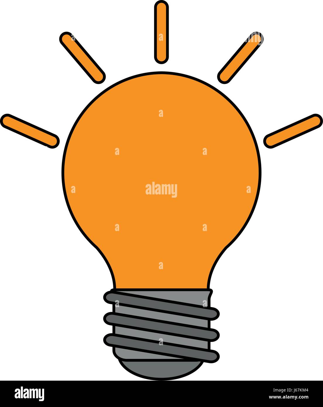 Color Image Cartoon Light Bulb With Brigntness Rays Stock Vector Image Art Alamy