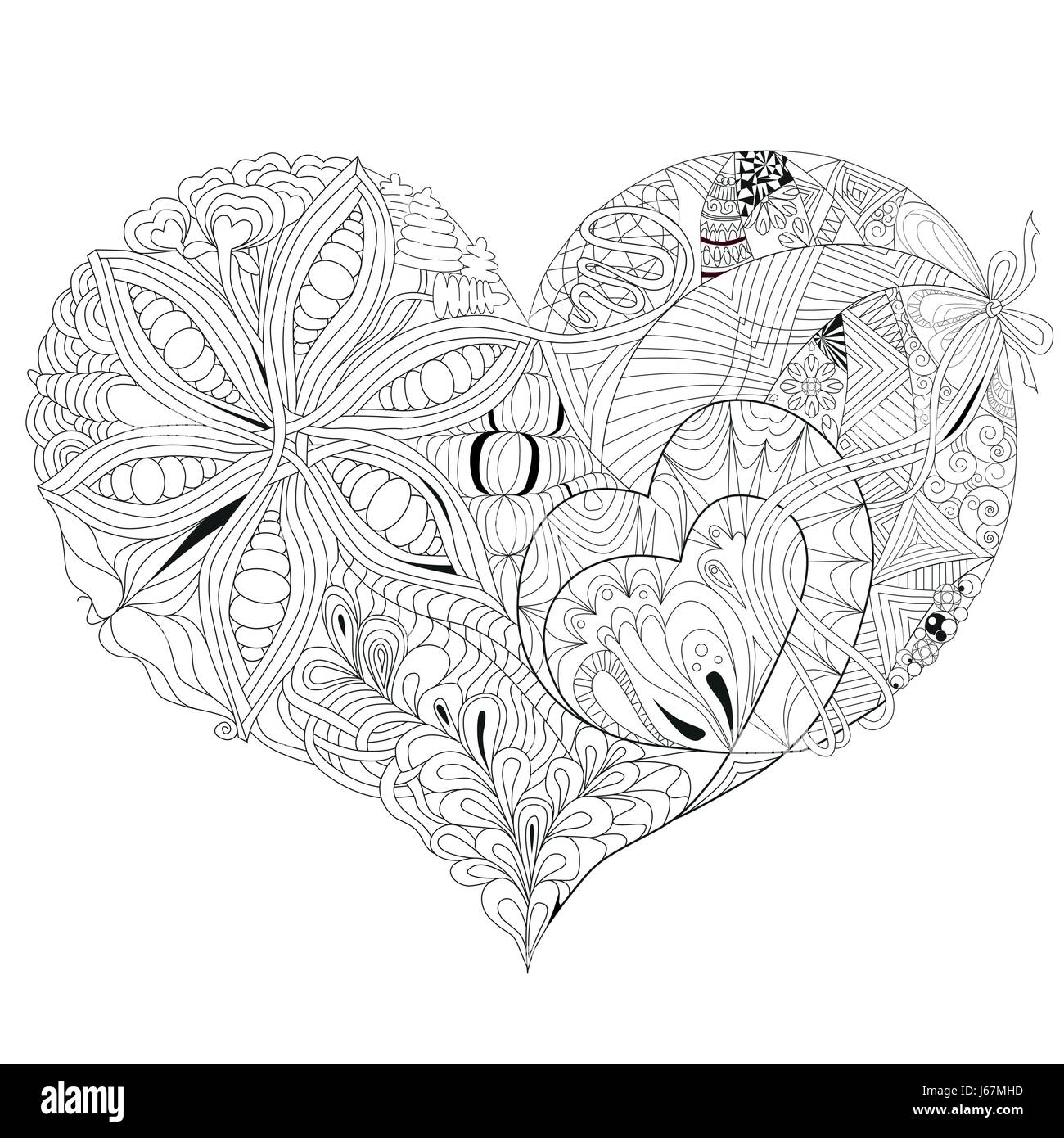 Sketchy Doodle Heart Illustration Stock Vector Image & Art - Alamy