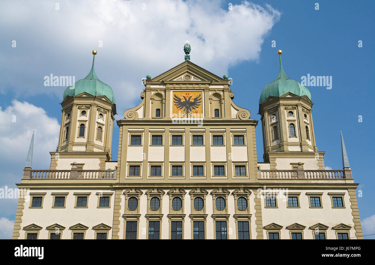 historical bavaria cities germany german federal republic town hall buildings Stock Photo