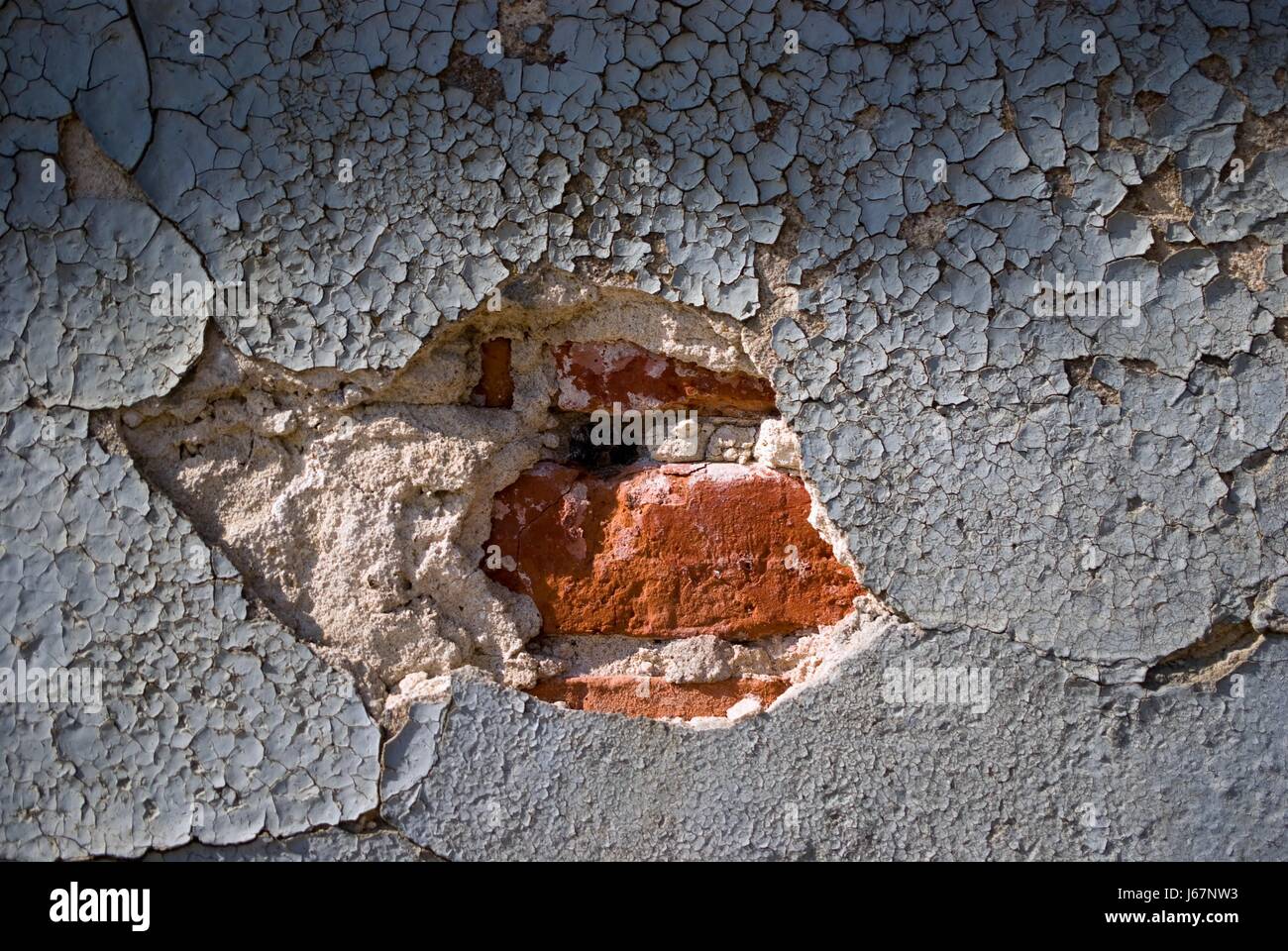 ailing wall ruin brick house wall trappings damage damages detriments ...