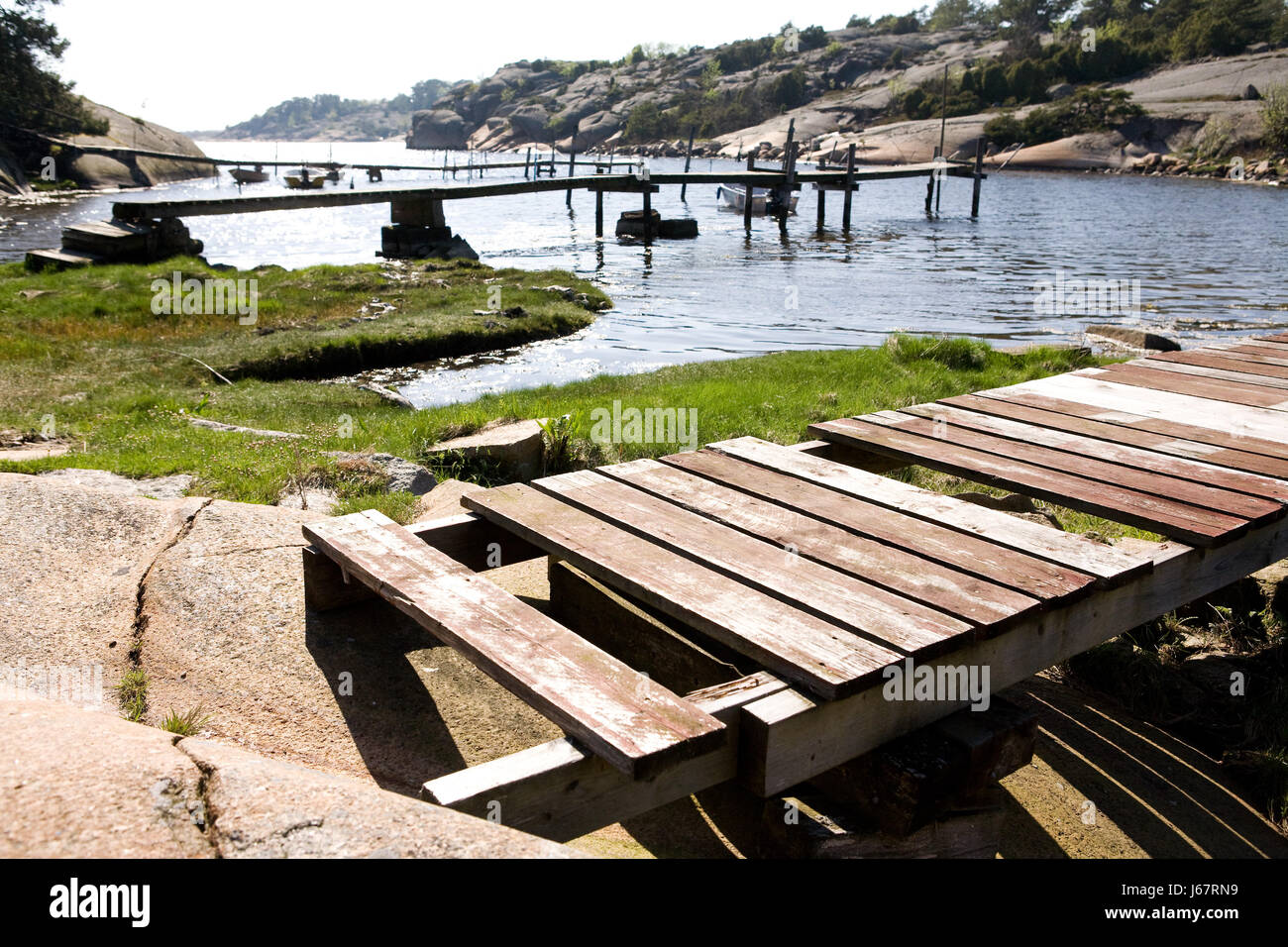wood norway dock platform pier boat inlet norwegian landscape scenery ...