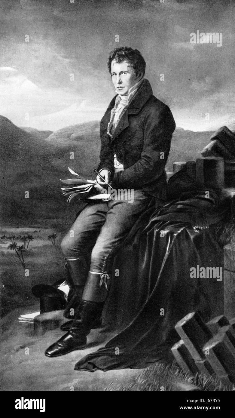 ALEXANDER von HUMBOLDT (1769-1859) Prussian naturalist, explorer and scientist in an 1812 painting by Charles de Steuben Stock Photo