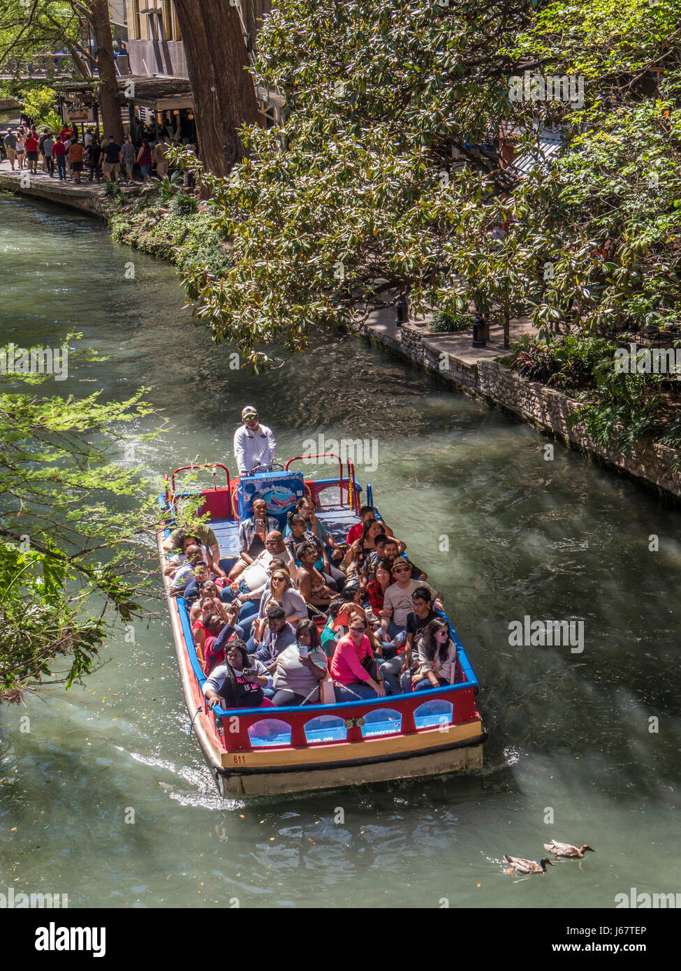 Tour boat, River Walk, San Antonio, Texas Stock Photo Alamy