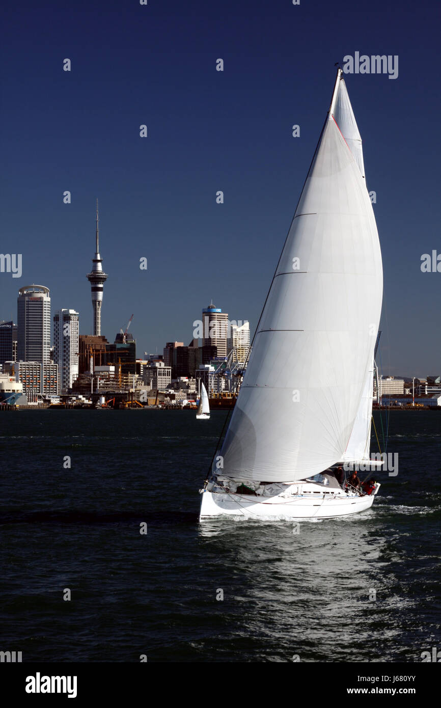 yacht 9138 in the waitemata harbour Stock Photo