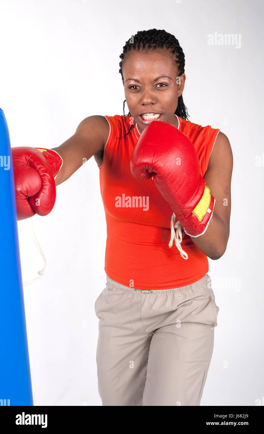 boxer during training (anger) Stock Photo