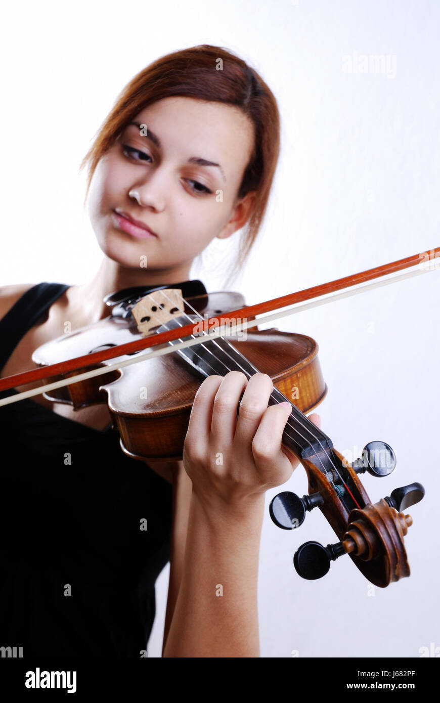 young woman with violin Stock Photo - Alamy