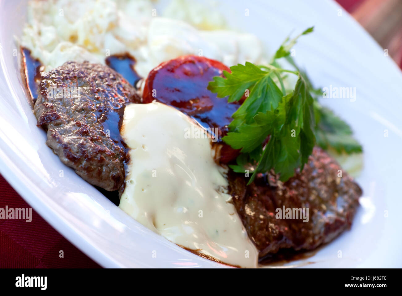 entrecote (roast beef) grilled,with bech Stock Photo Alamy