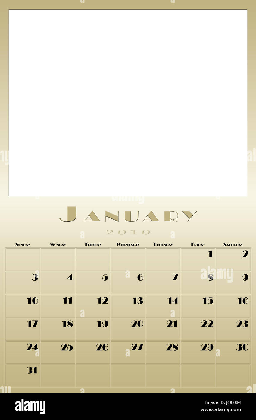 month months january calender calendar 2010 2010 business calendar day diary Stock Photo