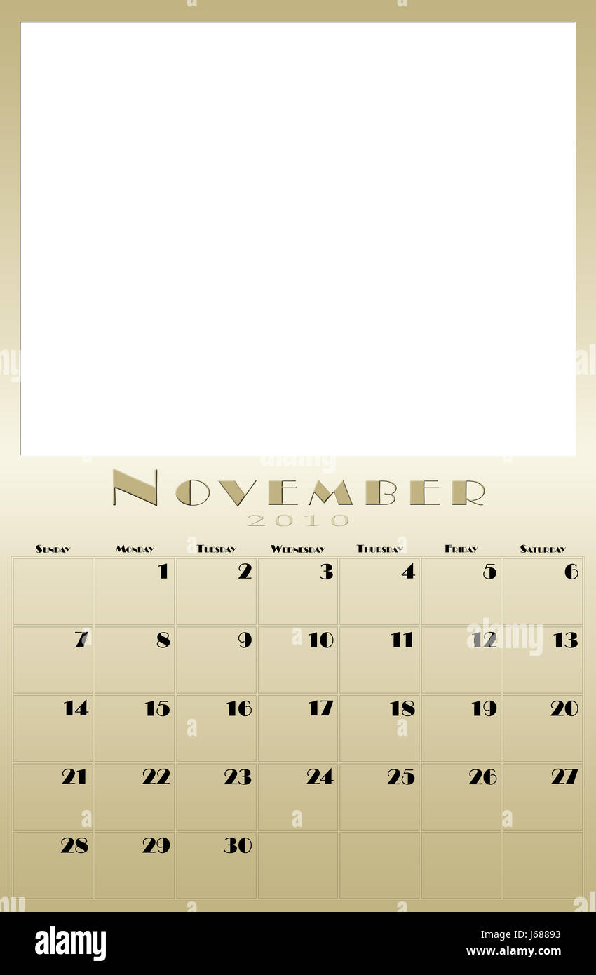 calender calendar 2010 2010 business calendar day diary month monthly november Stock Photo