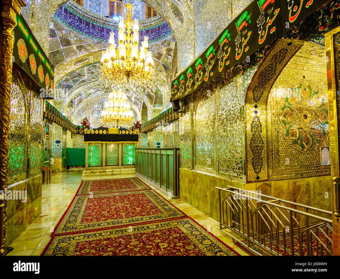 Inside view of Shah-e-Cheragh Shrine In Shiraz, Iran Stock Photo