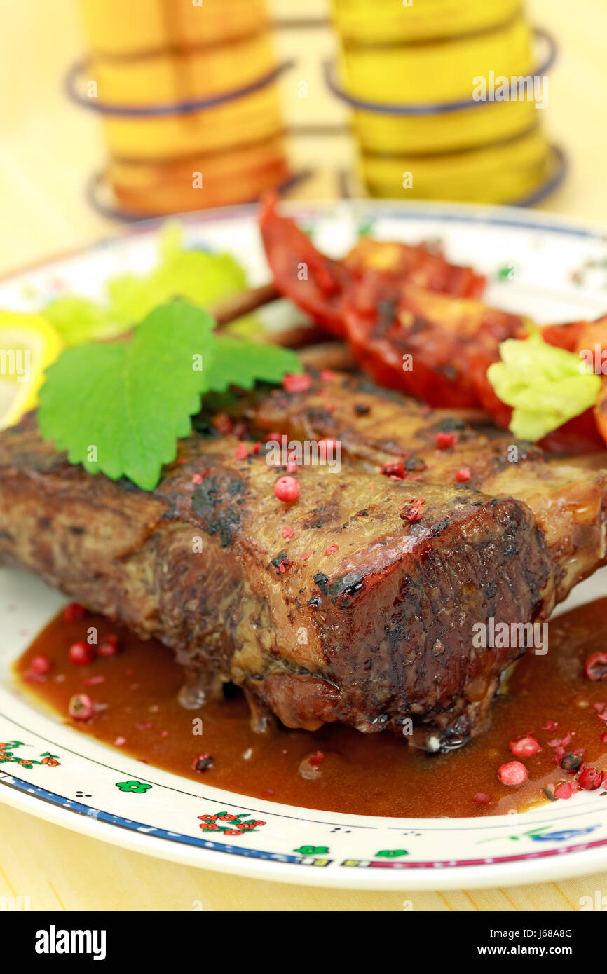 lamb medallions - fillet with vegetables,ge Stock Photo