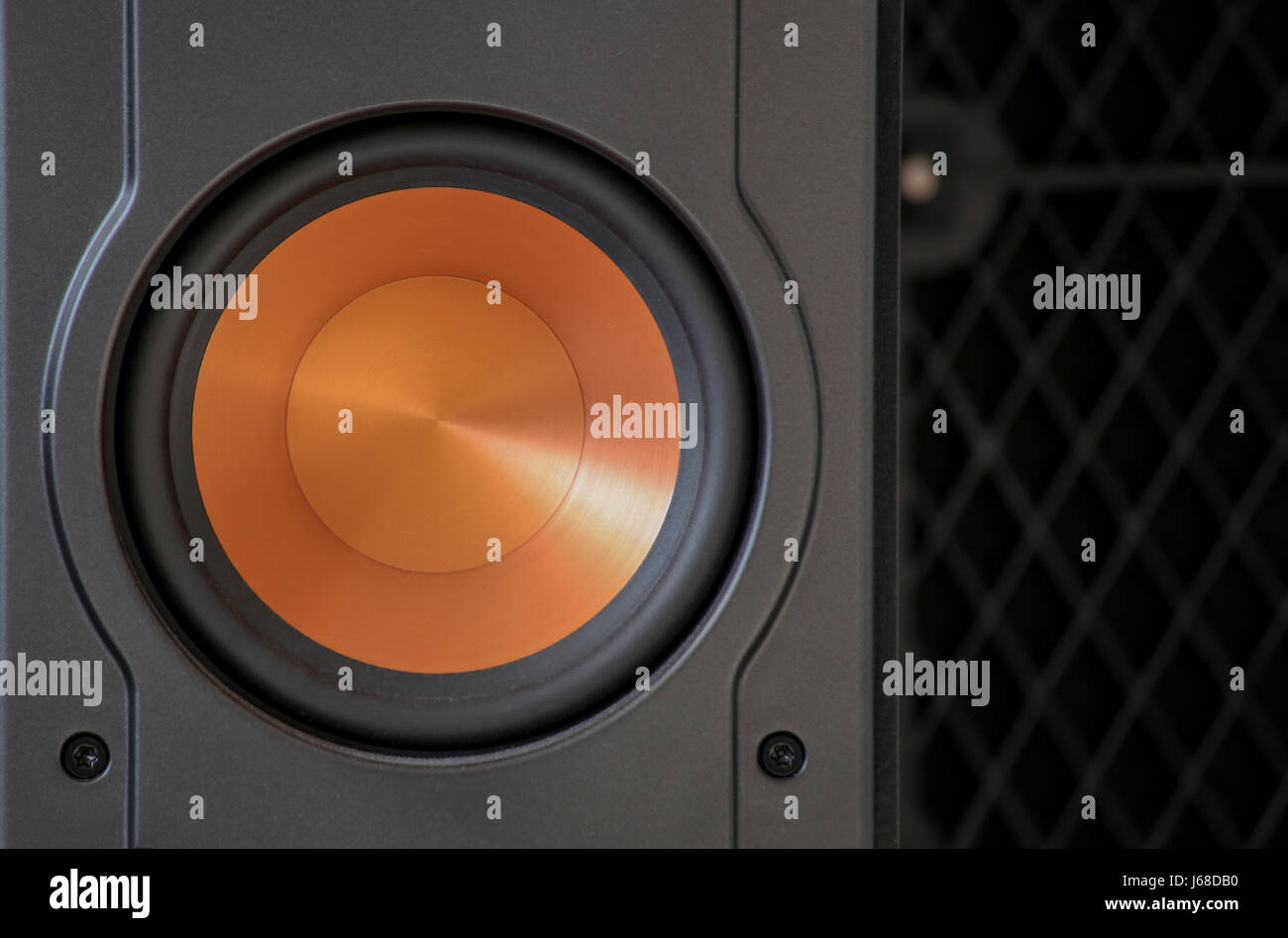Studio audio equipment. Closeup foto fo hiend speaker Stock Photo Alamy