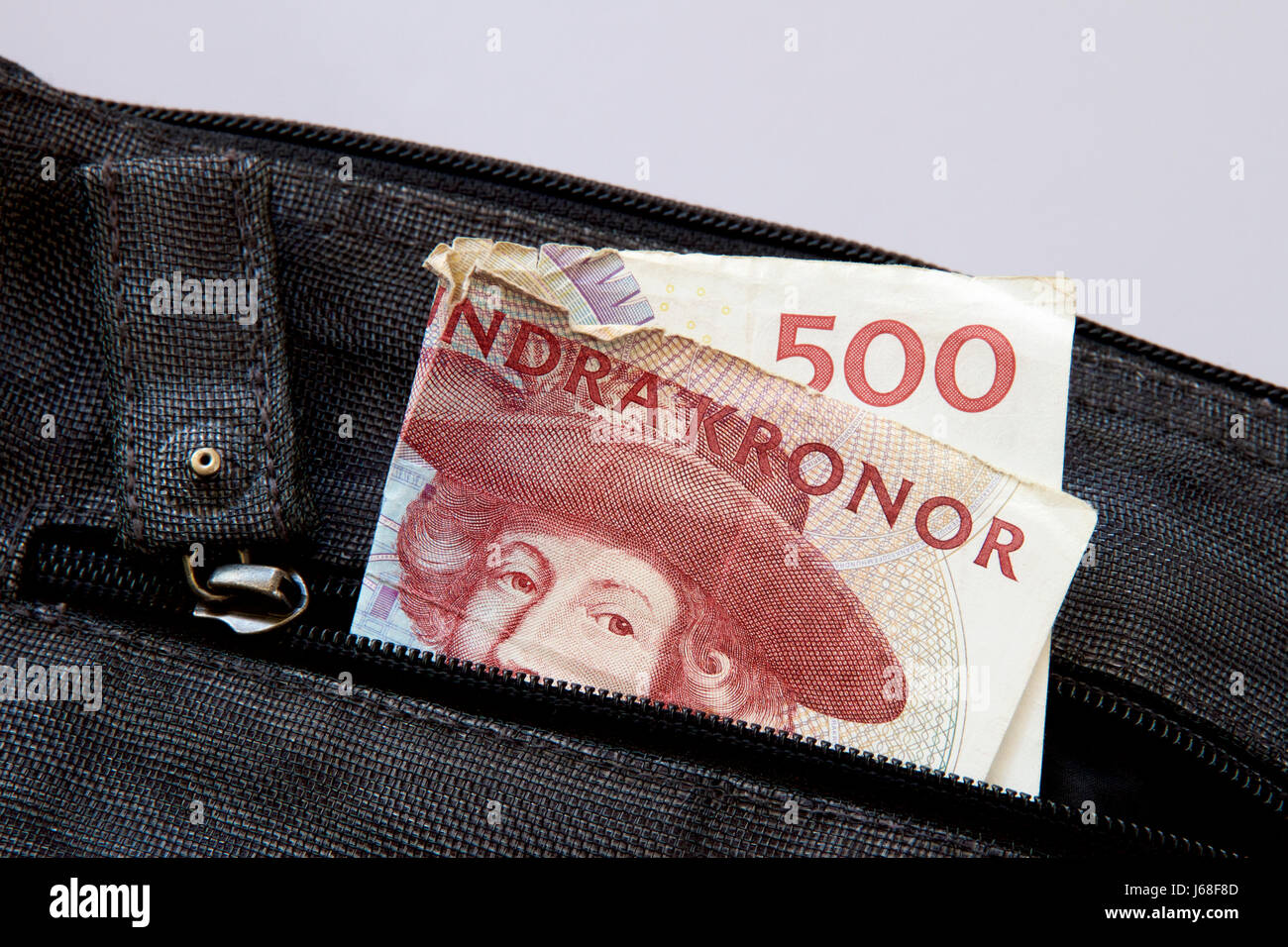 Swedish money in a shopping bag. Stock Photo