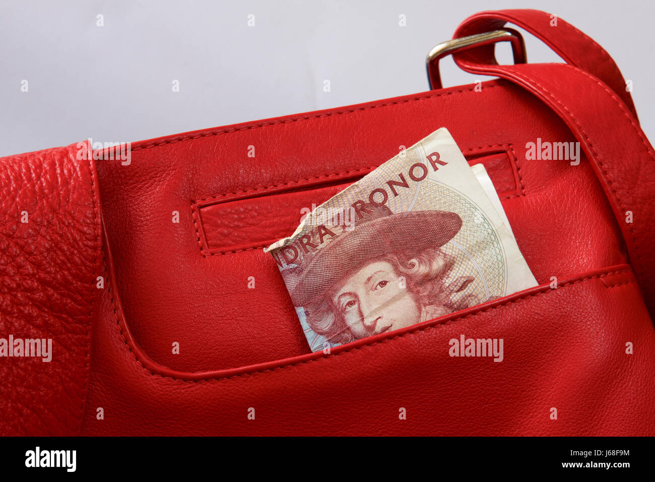 Swedish money in a shopping bag. Stock Photo