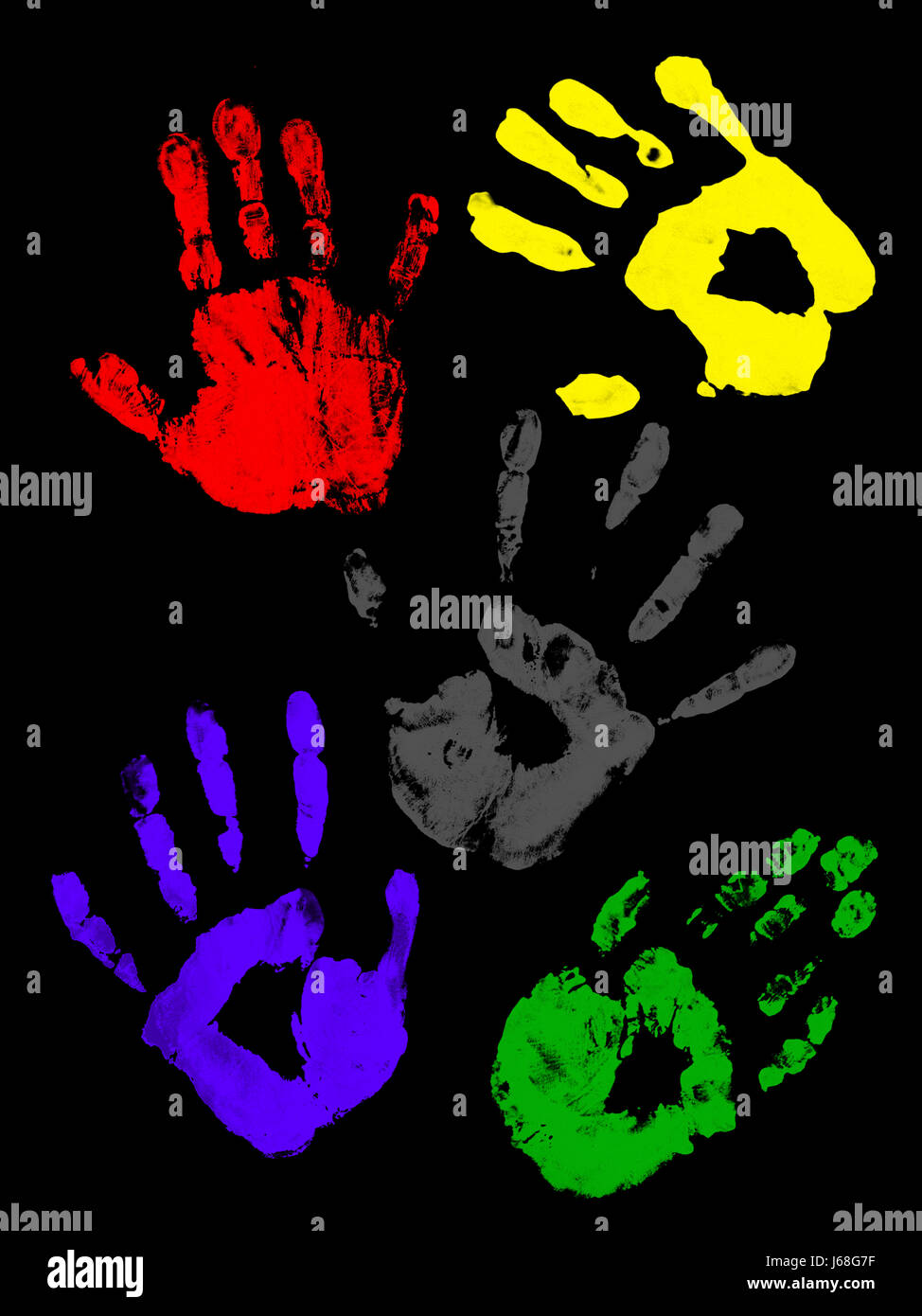 hand art painting paint copy palm identity sign signal finger colour model Stock Photo