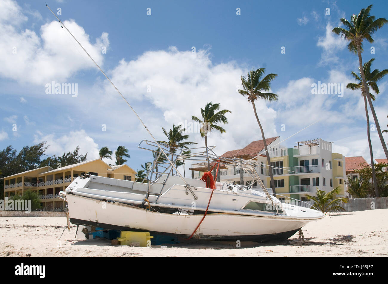 relaxation beach seaside the beach seashore hotel aground shipwreck caribbean Stock Photo