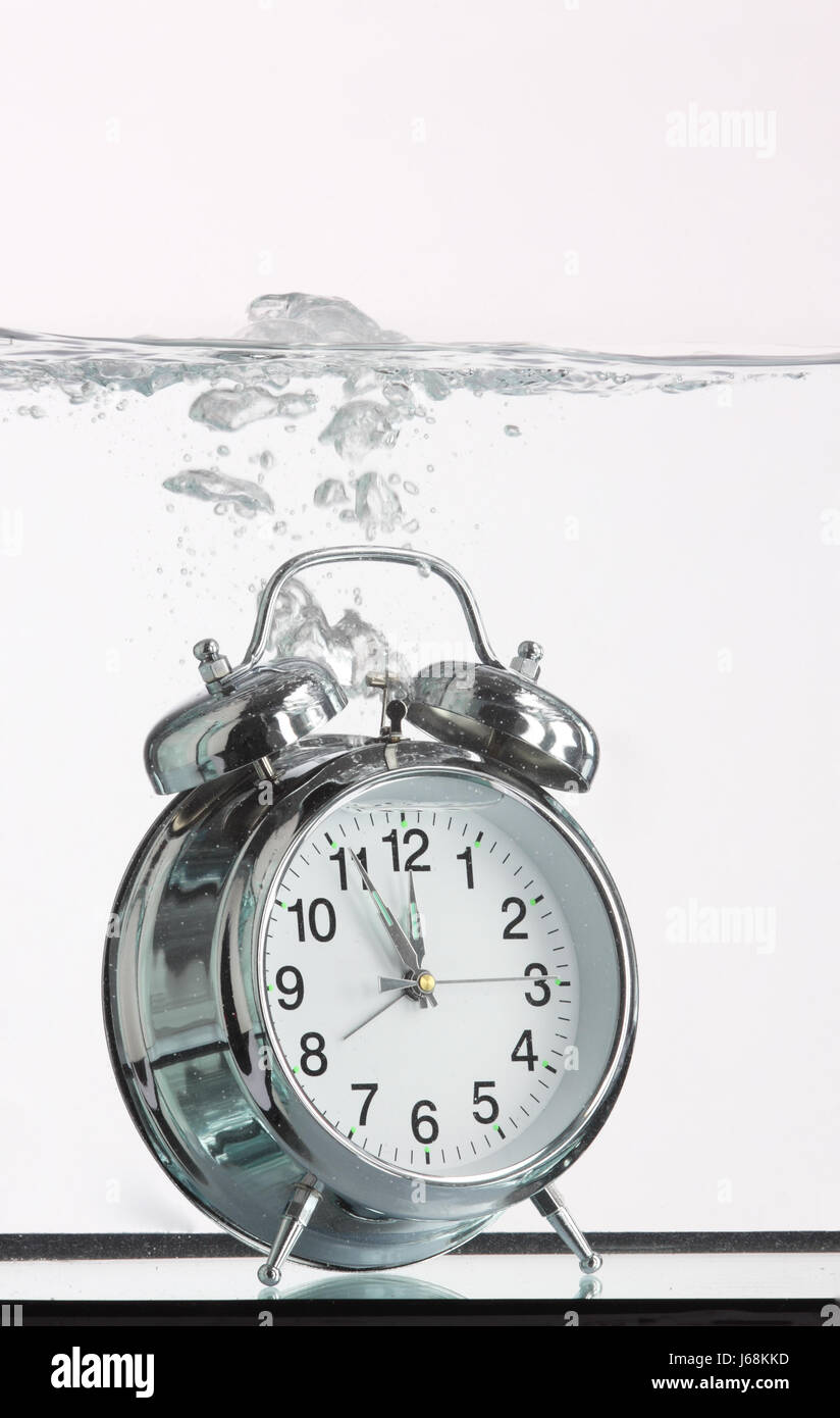 clock time bubbles wake alarm clock water date symbolic time in the
