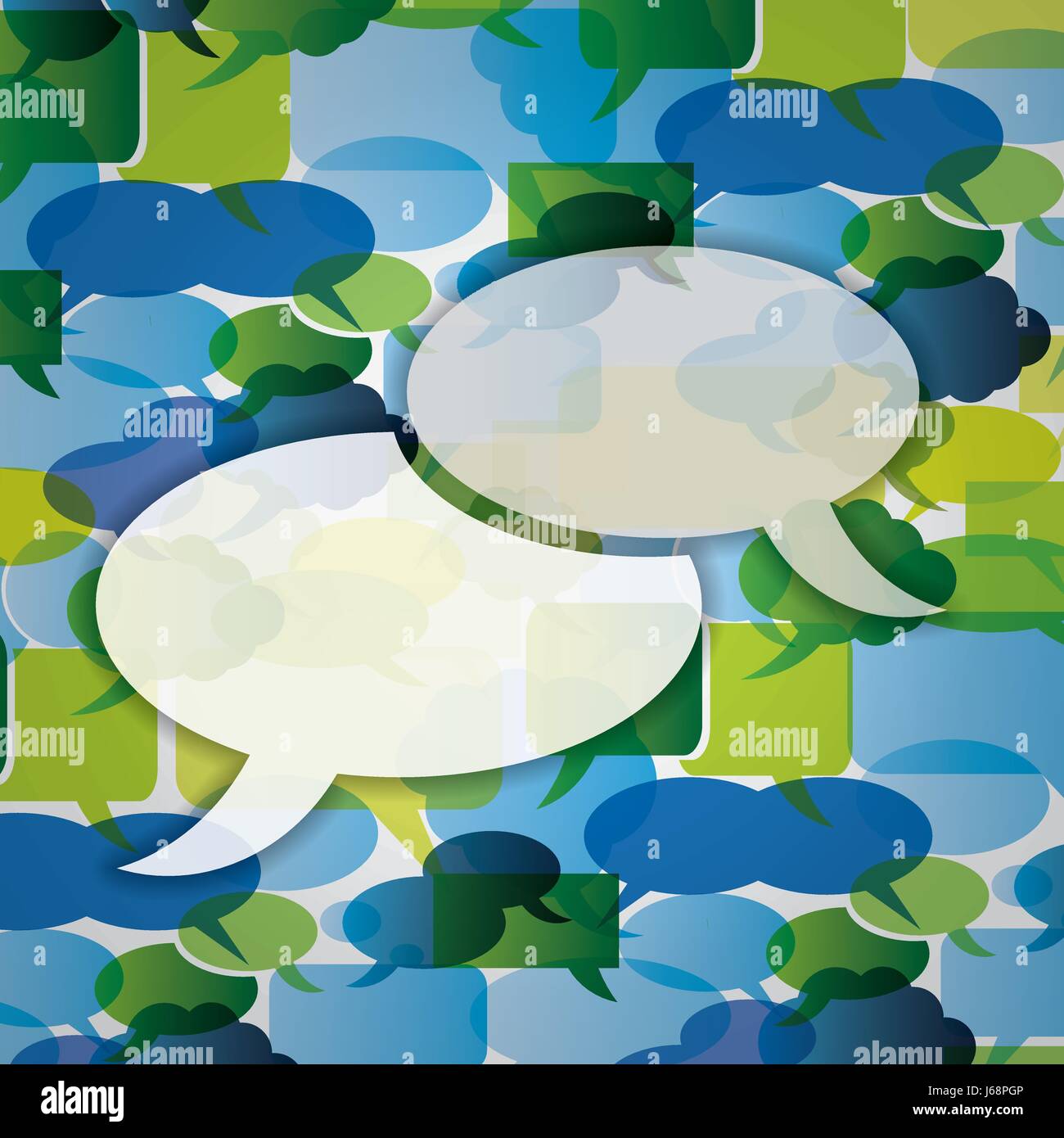 Green and Blue Speech Bubbles Background - Illustration in Freely ...