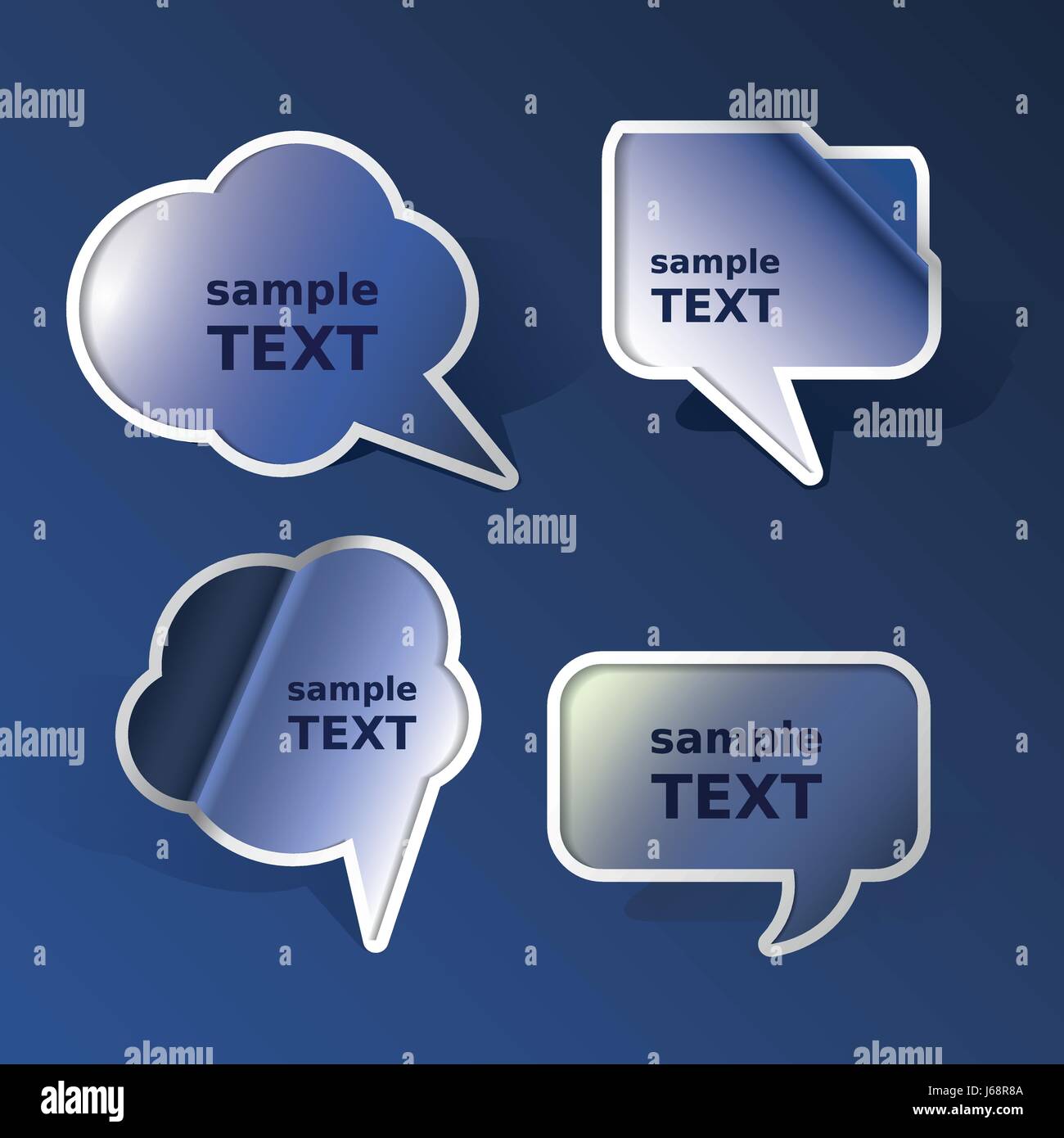 Set of Blue Speech Bubbles - Illustration in Freely Editable Vector ...