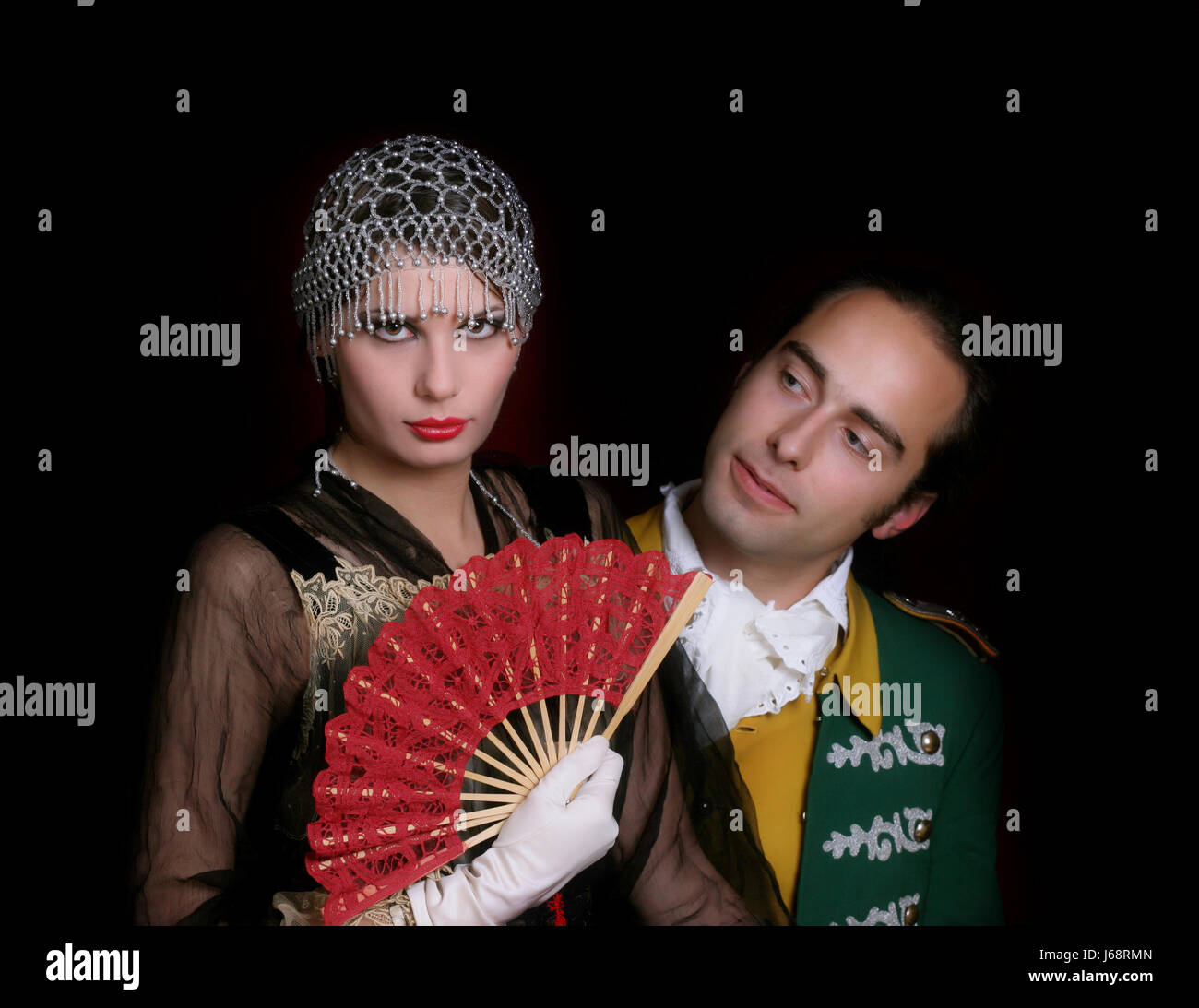 couple pair woman men man beautiful beauteously nice historical fashion Stock Photo